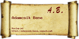 Adamcsik Bene névjegykártya